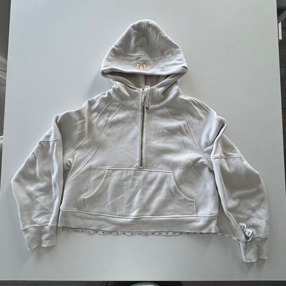 lululemon Scuba Oversized Half Zip Hoodie Bone w/ Gold Zip (M/L) - Picture 3 of 10